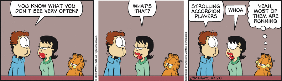Garfield comic strip for Friday, October 20, 2023