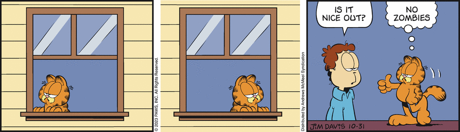 Garfield comic strip for Tuesday, October 31, 2023