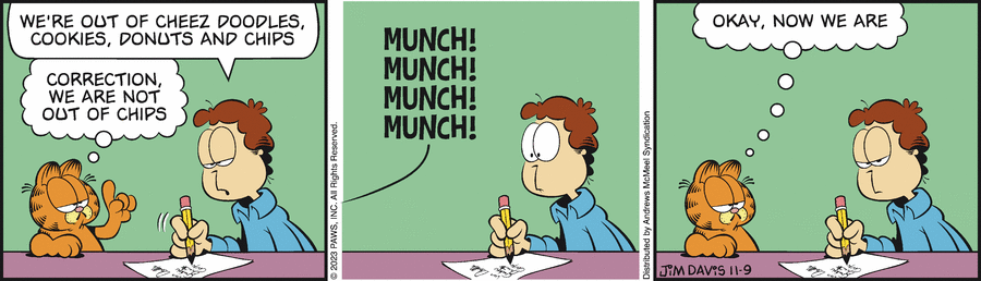 Garfield comic strip for Thursday, November 9, 2023