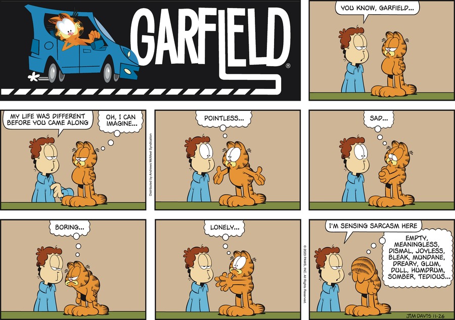 Garfield comic strip for Sunday, November 26, 2023