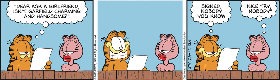 Garfield, December 1, 2023