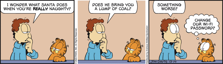 Garfield comic strip for Thursday, December 14, 2023