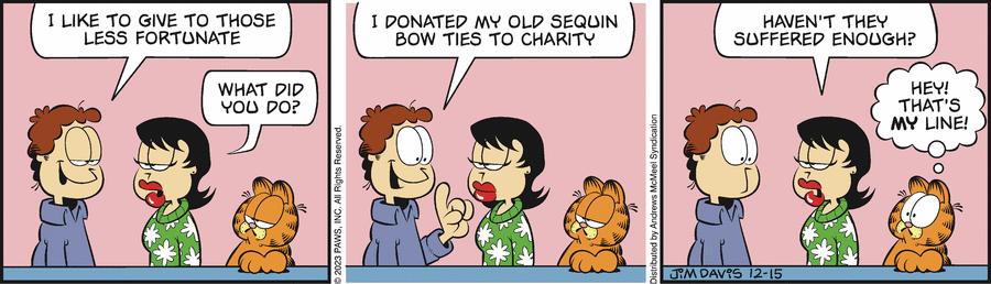 Garfield comic strip for Friday, December 15, 2023