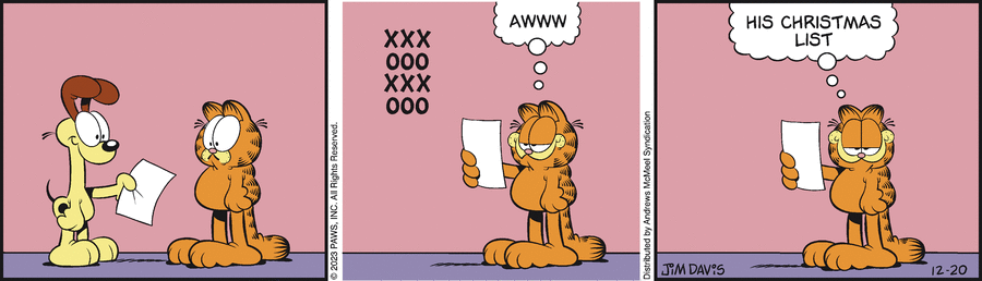 Garfield comic strip for Wednesday, December 20, 2023
