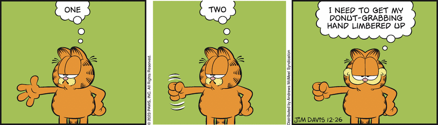 Garfield comic strip for Tuesday, December 26, 2023
