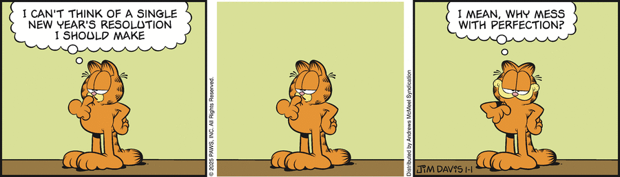 Garfield, January 1, 2025