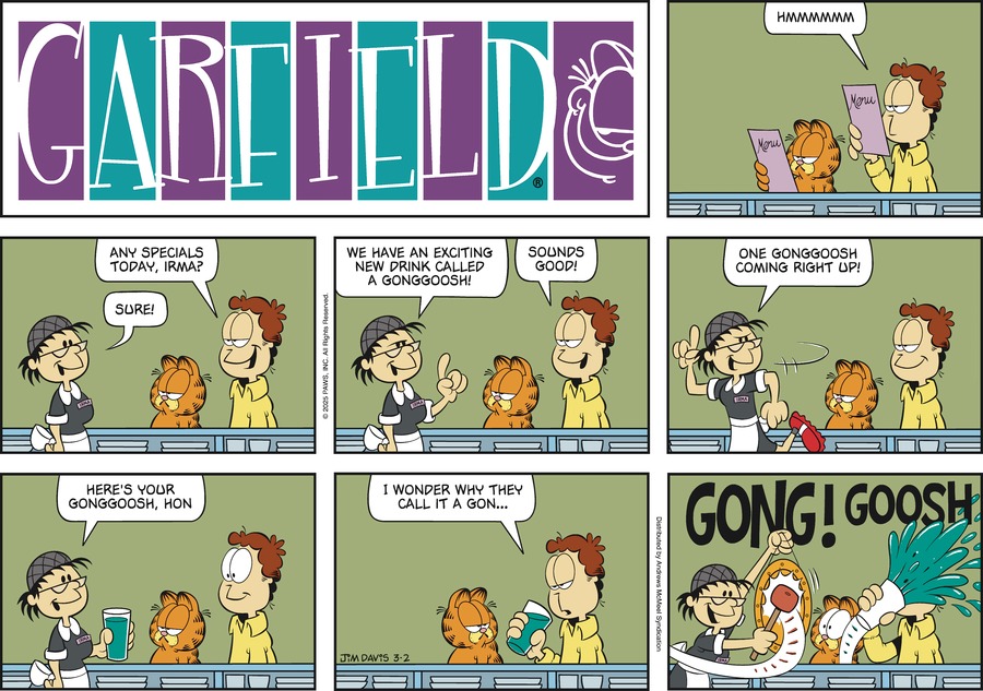 Garfield comic strip for Sunday, March 2, 2025