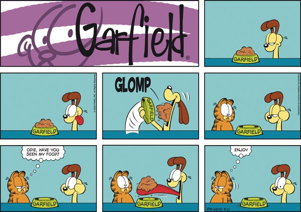 Garfield comic strip for Sunday, September 21, 2025