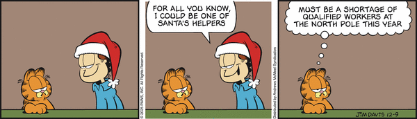 Garfield comic strip for Tuesday, December 9, 2025