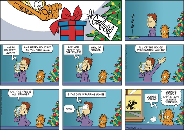 Garfield comic strip for Sunday, December 21, 2025