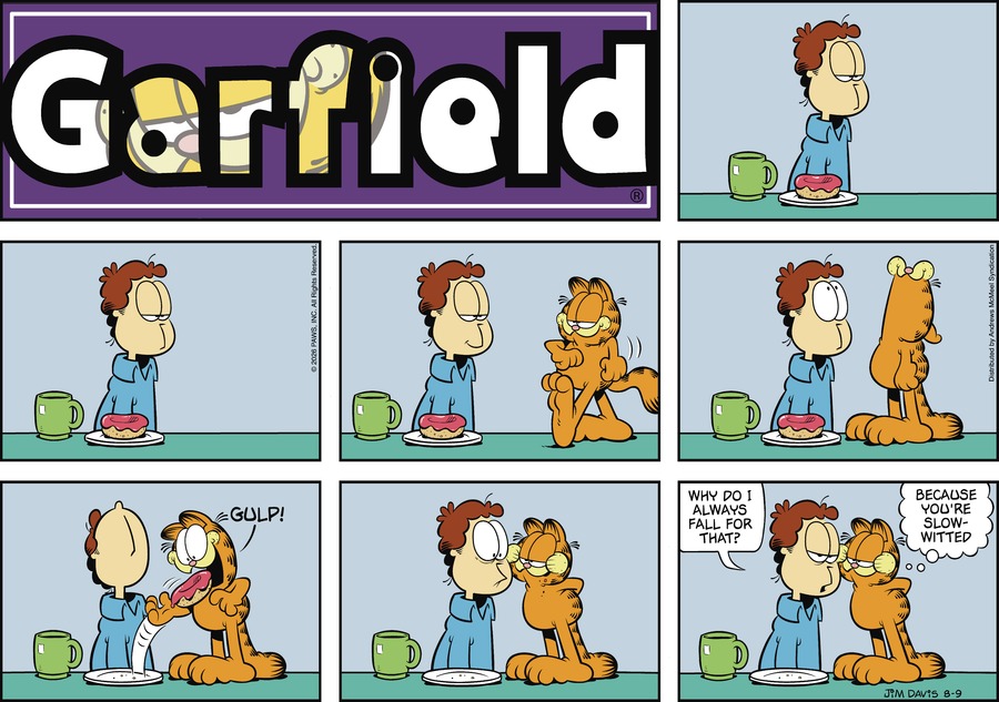 Garfield comic strip for Sunday, August 9, 2026