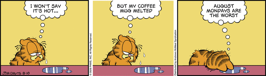 Garfield comic strip for Monday, August 10, 2026