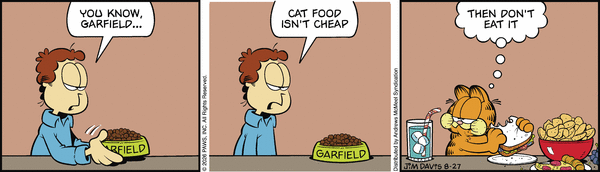 Garfield comic strip for Thursday, August 27, 2026