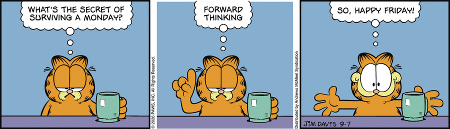 Garfield comic strip for Monday, September 7, 2026