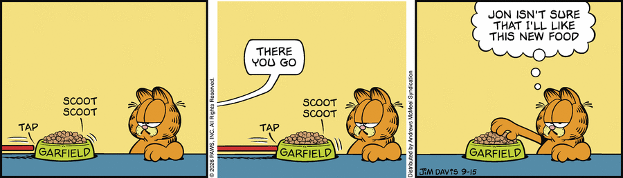 Garfield comic strip for Tuesday, September 15, 2026
