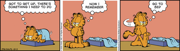 Garfield comic strip for Monday, October 5, 2026