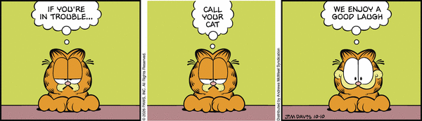Garfield comic strip for Saturday, October 10, 2026