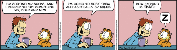 Garfield comic strip for Thursday, October 15, 2026