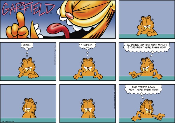 Garfield comic strip for Sunday, October 18, 2026